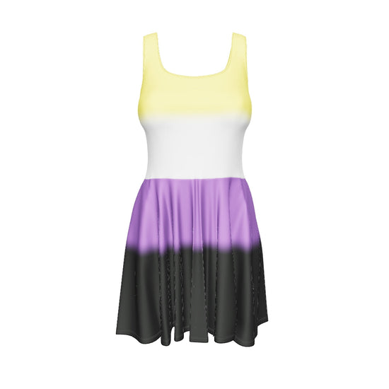 Enby Pride Gradient Skater Dress