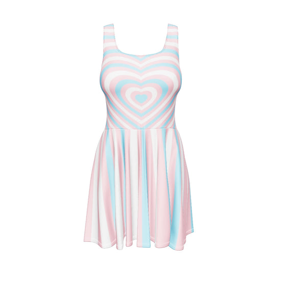 Trans Hearts Skater Dress