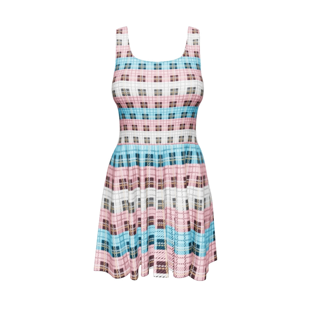 Trans Plaid Skater Dress