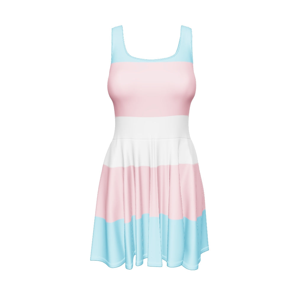 Trans Pride Flag Skater Dress