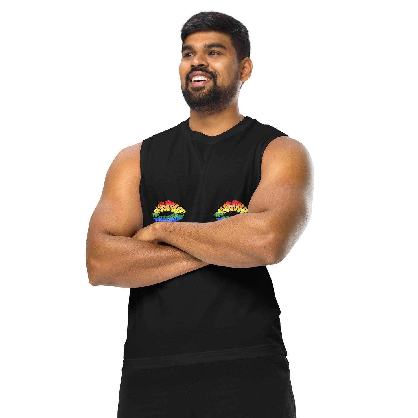 Rainbow Boob Kisses Unisex Muscle Shirt