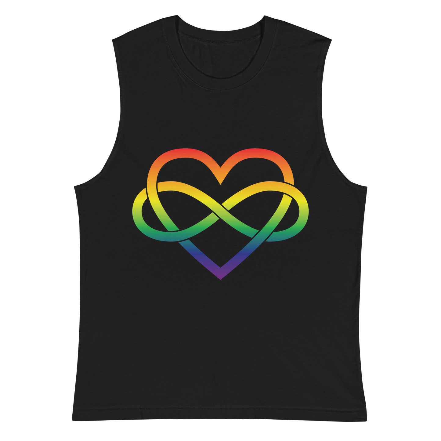 Polyamory Infinity Heart - Rainbow Unisex Muscle Shirt