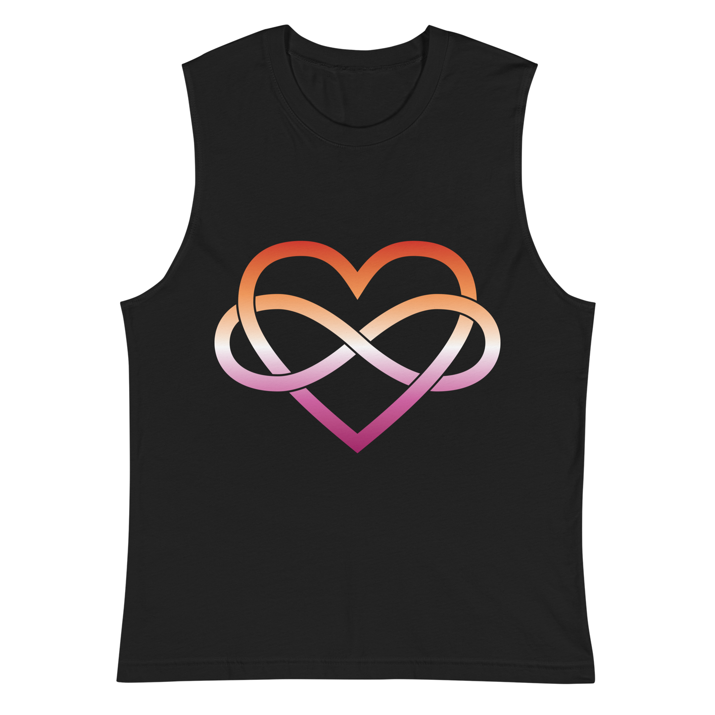 Polyamory Infinity Heart - Lesbian Unisex Muscle Shirt