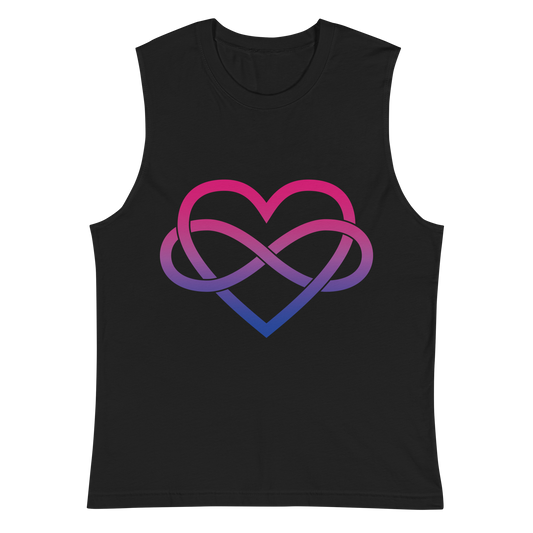 Polyamory Infinity Heart - Bisexual Unisex Muscle Shirt