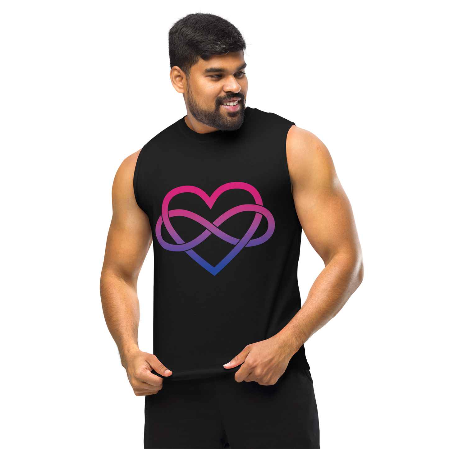 Polyamory Infinity Heart - Bisexual Unisex Muscle Shirt