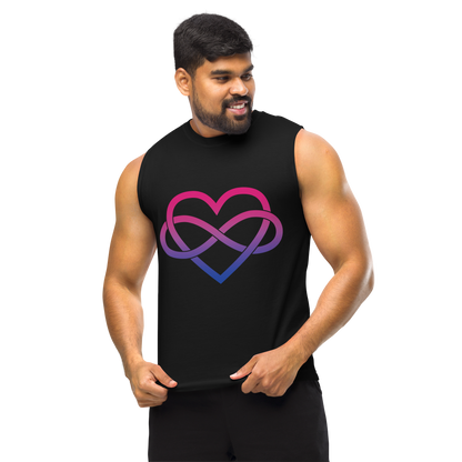 Polyamory Infinity Heart - Bisexual Unisex Muscle Shirt