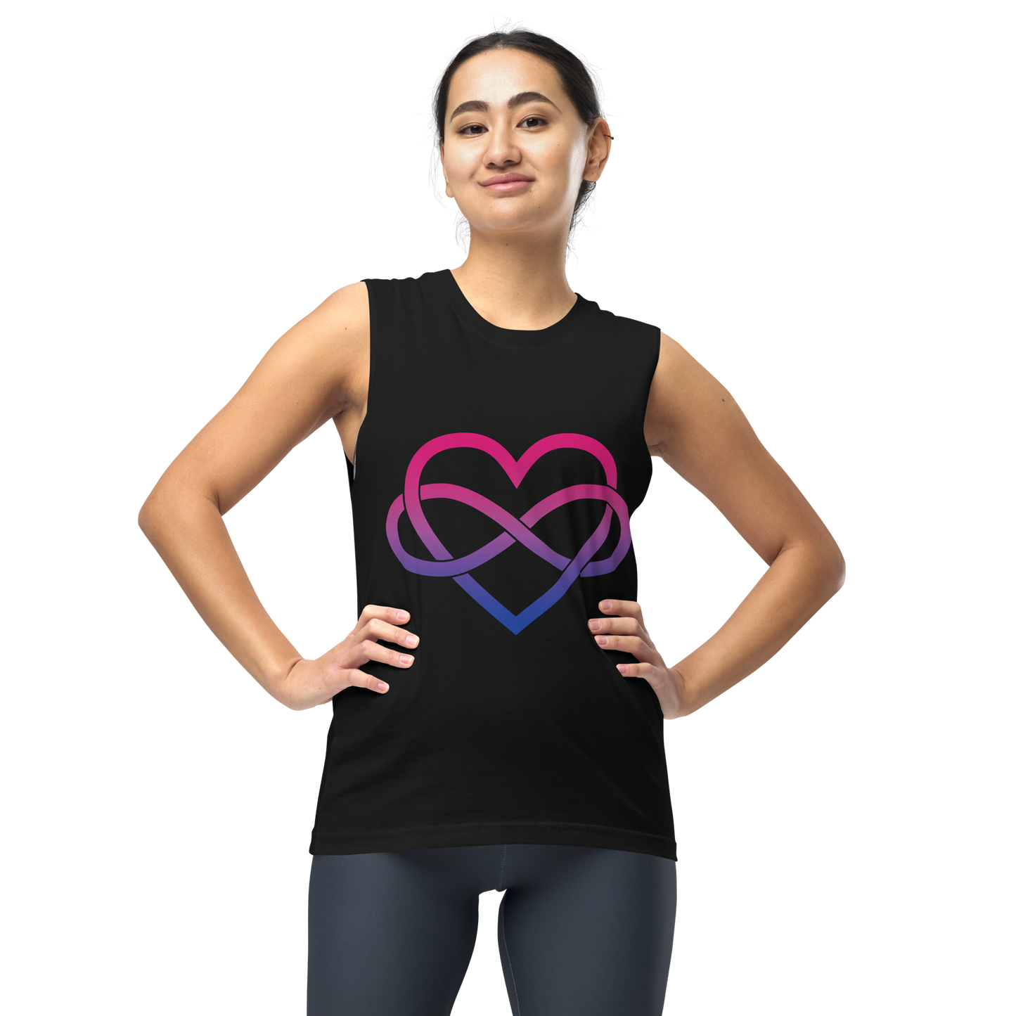 Polyamory Infinity Heart - Bisexual Unisex Muscle Shirt