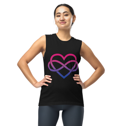 Polyamory Infinity Heart - Bisexual Unisex Muscle Shirt