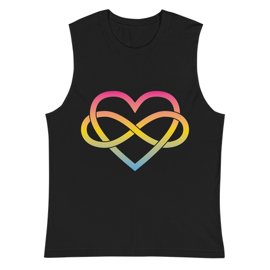 Polyamory Infinity Heart - Pansexual Unisex Muscle Shirt