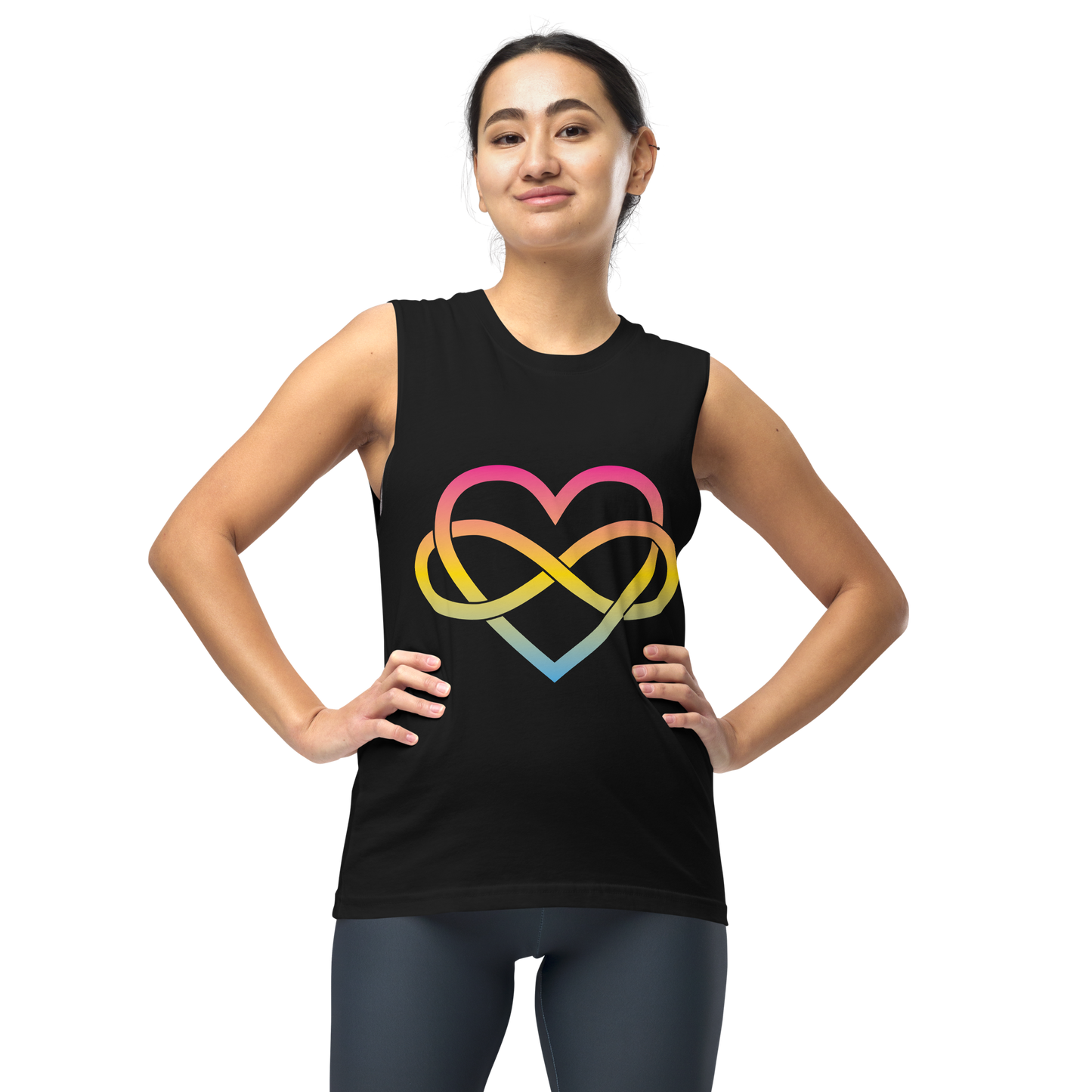 Polyamory Infinity Heart - Pansexual Unisex Muscle Shirt