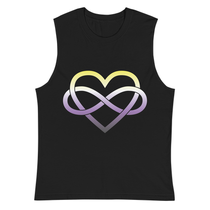 Polyamory Infinity Heart - Non-binary Unisex Muscle Shirt