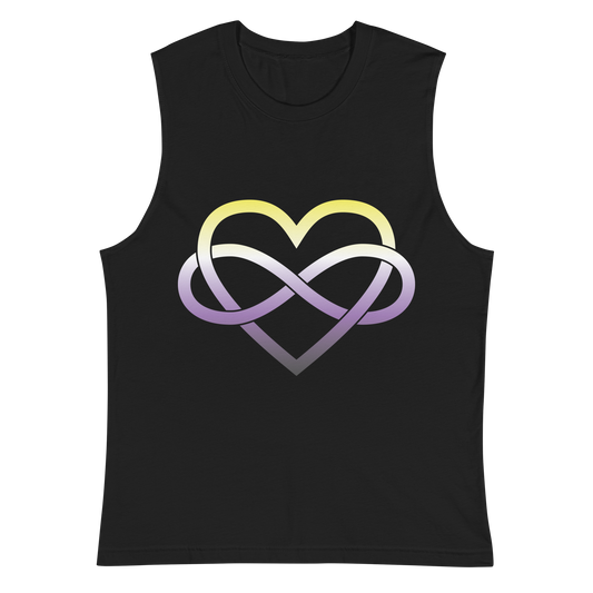 Polyamory Infinity Heart - Non-binary Unisex Muscle Shirt