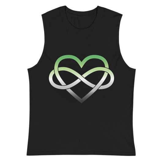 Polyamory Infinity Heart - Aromantic Unisex Muscle Shirt