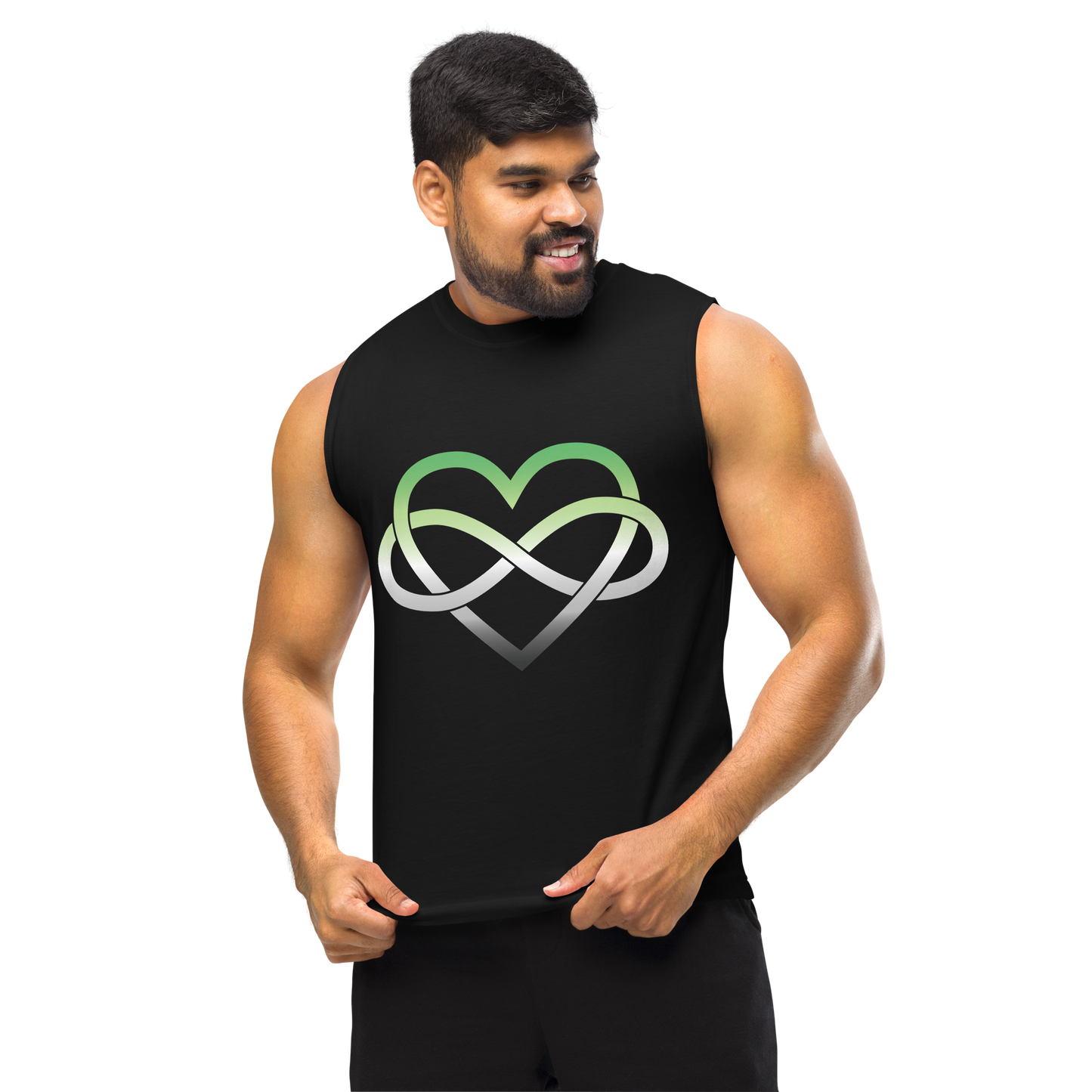 Polyamory Infinity Heart - Aromantic Unisex Muscle Shirt