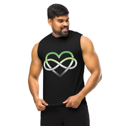 Polyamory Infinity Heart - Aromantic Unisex Muscle Shirt