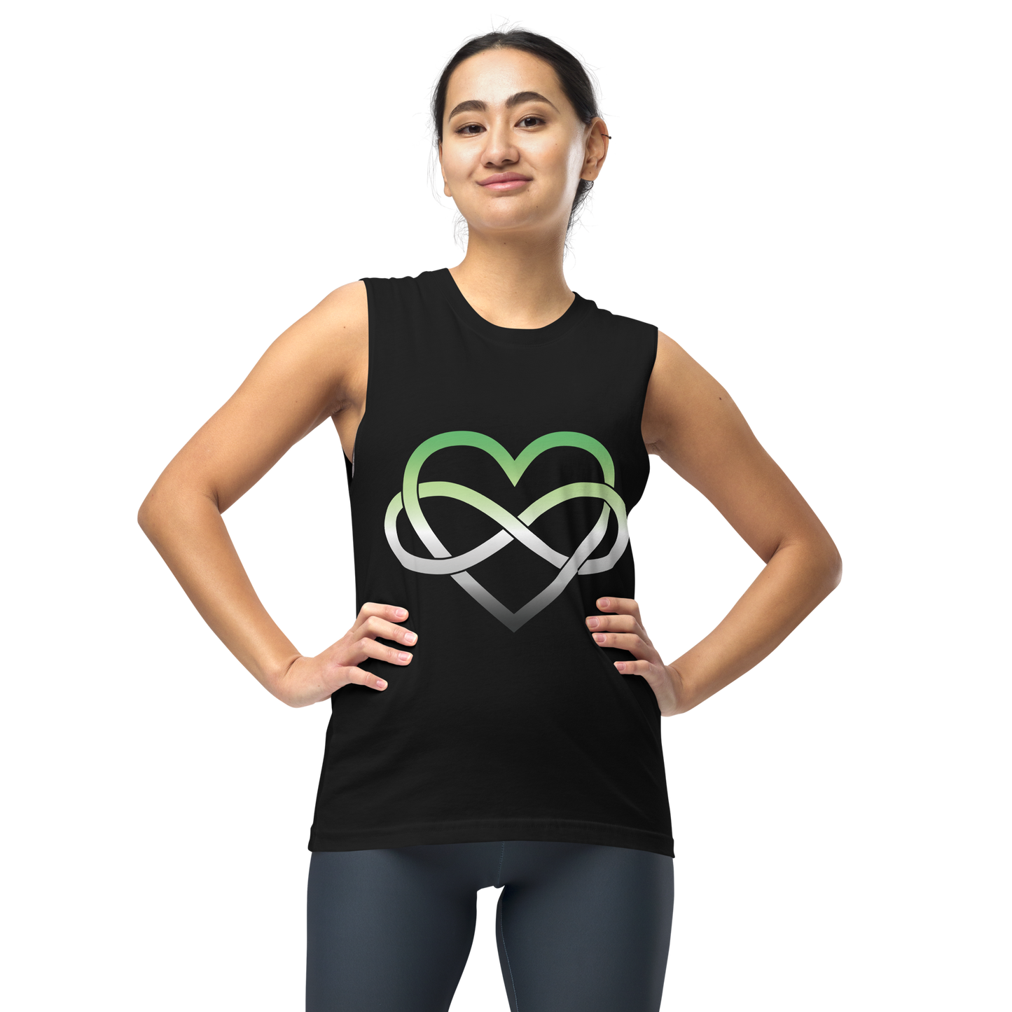 Polyamory Infinity Heart - Aromantic Unisex Muscle Shirt