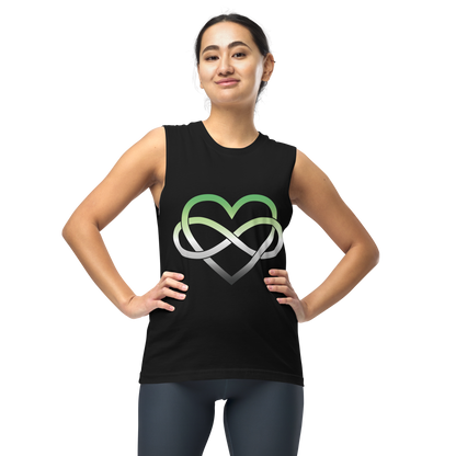 Polyamory Infinity Heart - Aromantic Unisex Muscle Shirt