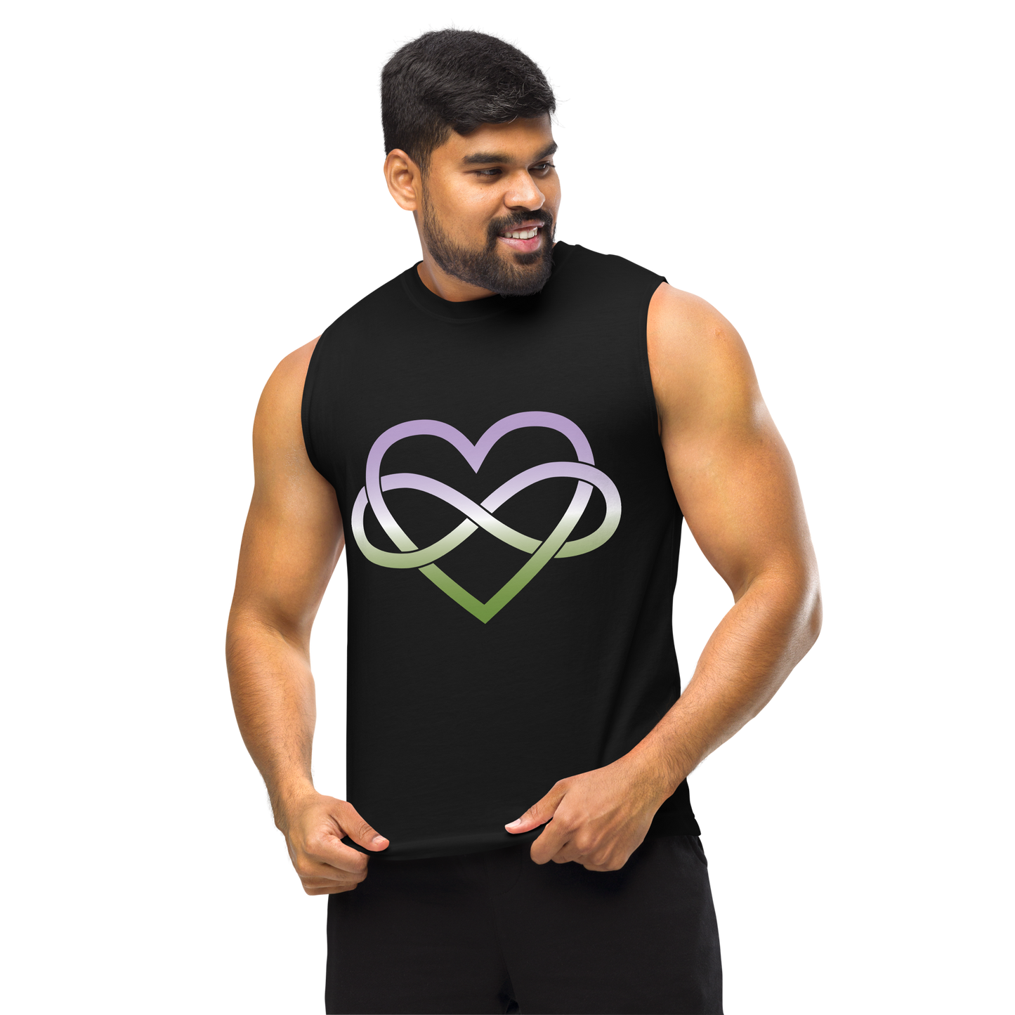 Polyamory Infinity Heart - Genderqueer Unisex Muscle Shirt