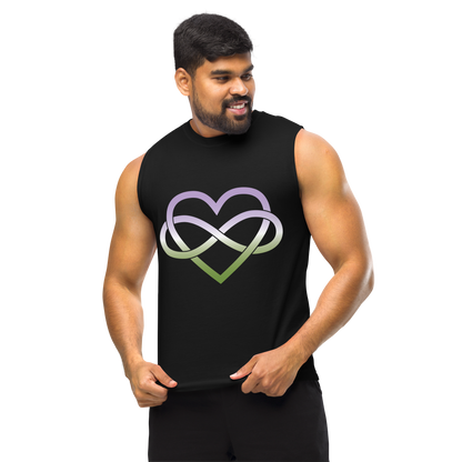 Polyamory Infinity Heart - Genderqueer Unisex Muscle Shirt