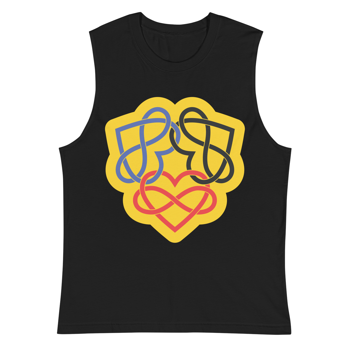 Poly Infinity Hearts Interlocked Unisex Muscle Shirt