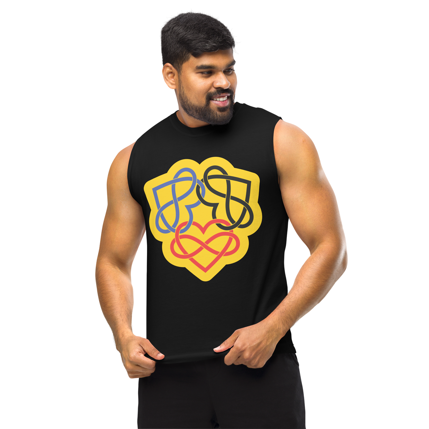 Poly Infinity Hearts Interlocked Unisex Muscle Shirt