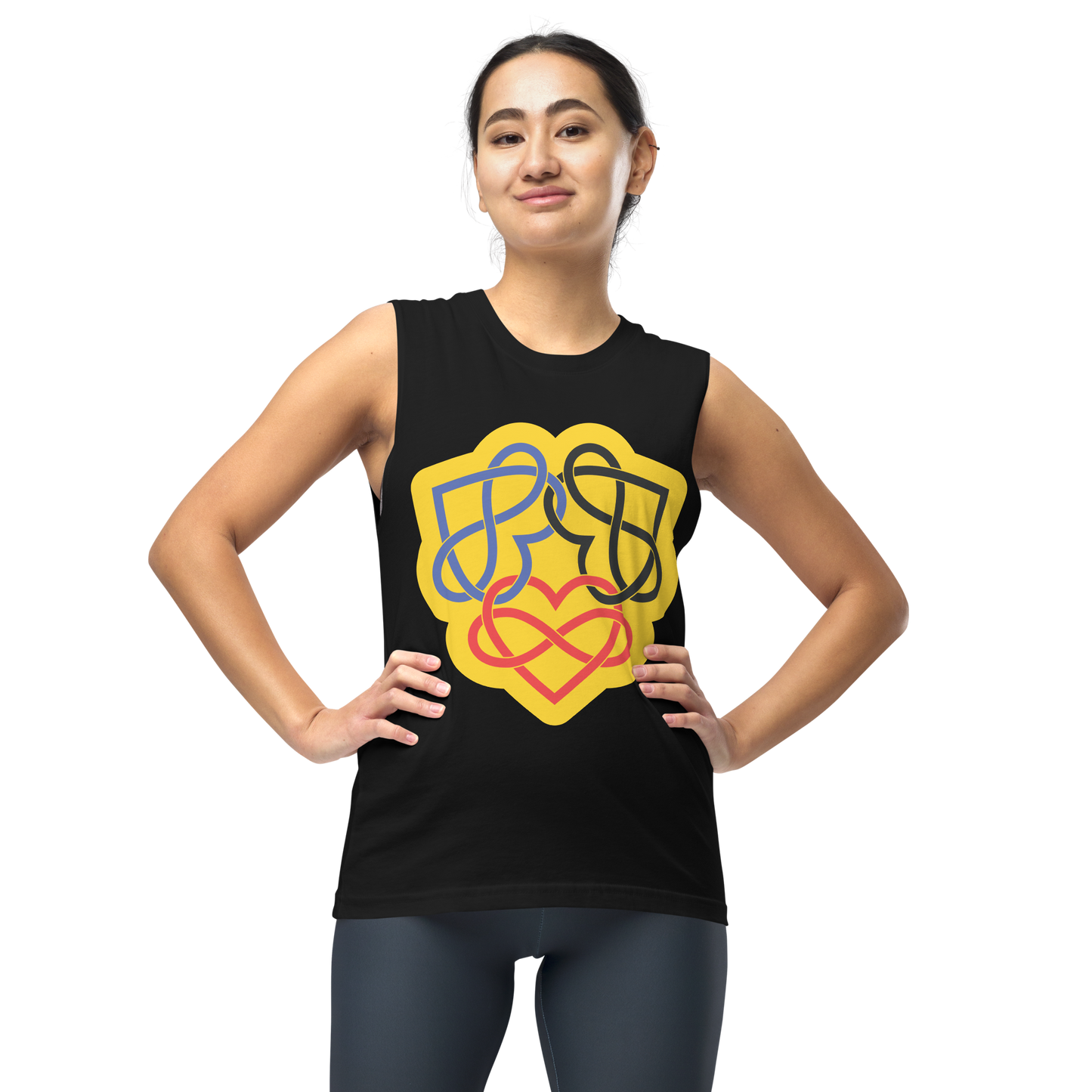 Poly Infinity Hearts Interlocked Unisex Muscle Shirt