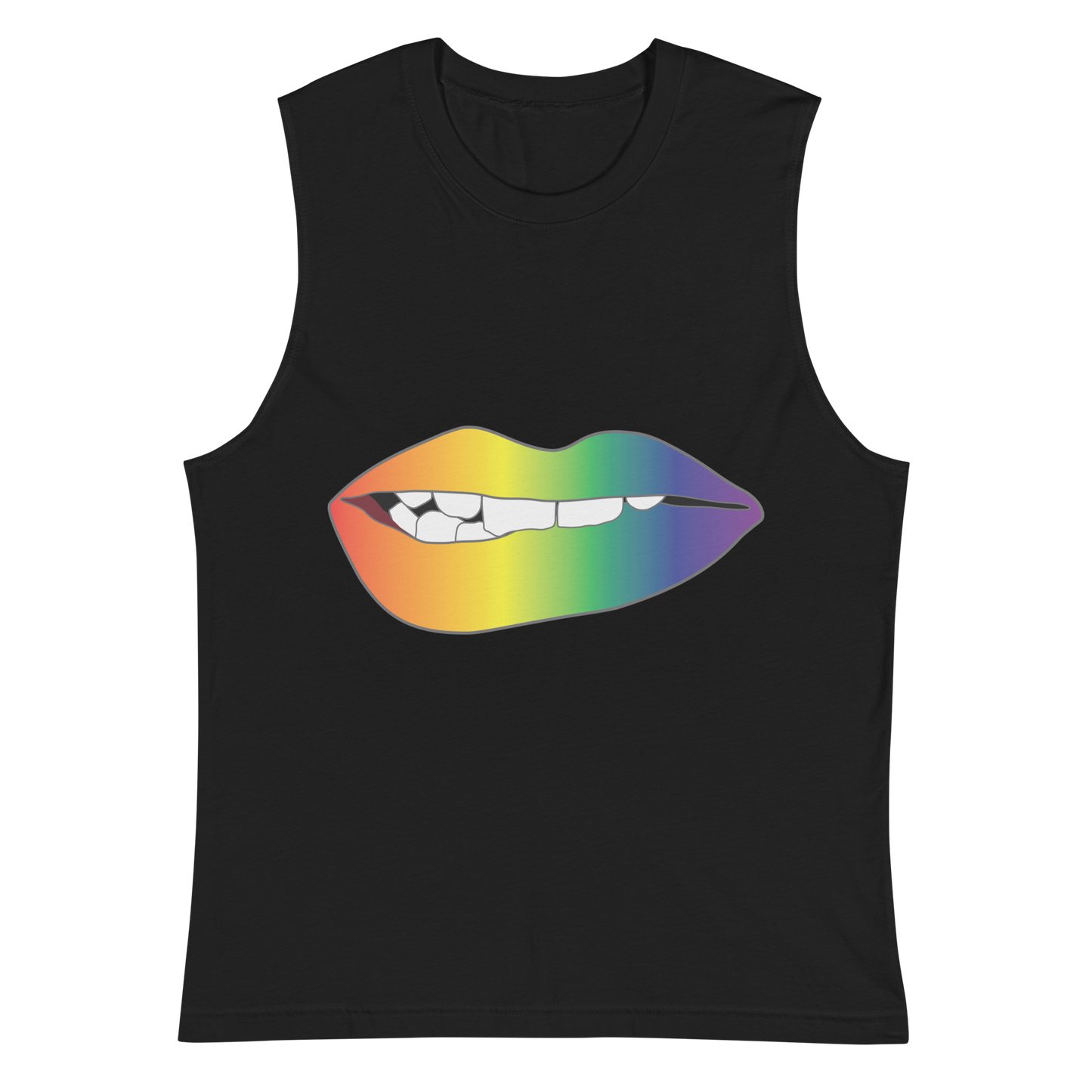 Biting Lips - Rainbow Pride - Gradient Unisex Muscle Shirt