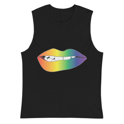 Biting Lips - Rainbow Pride - Gradient Unisex Muscle Shirt