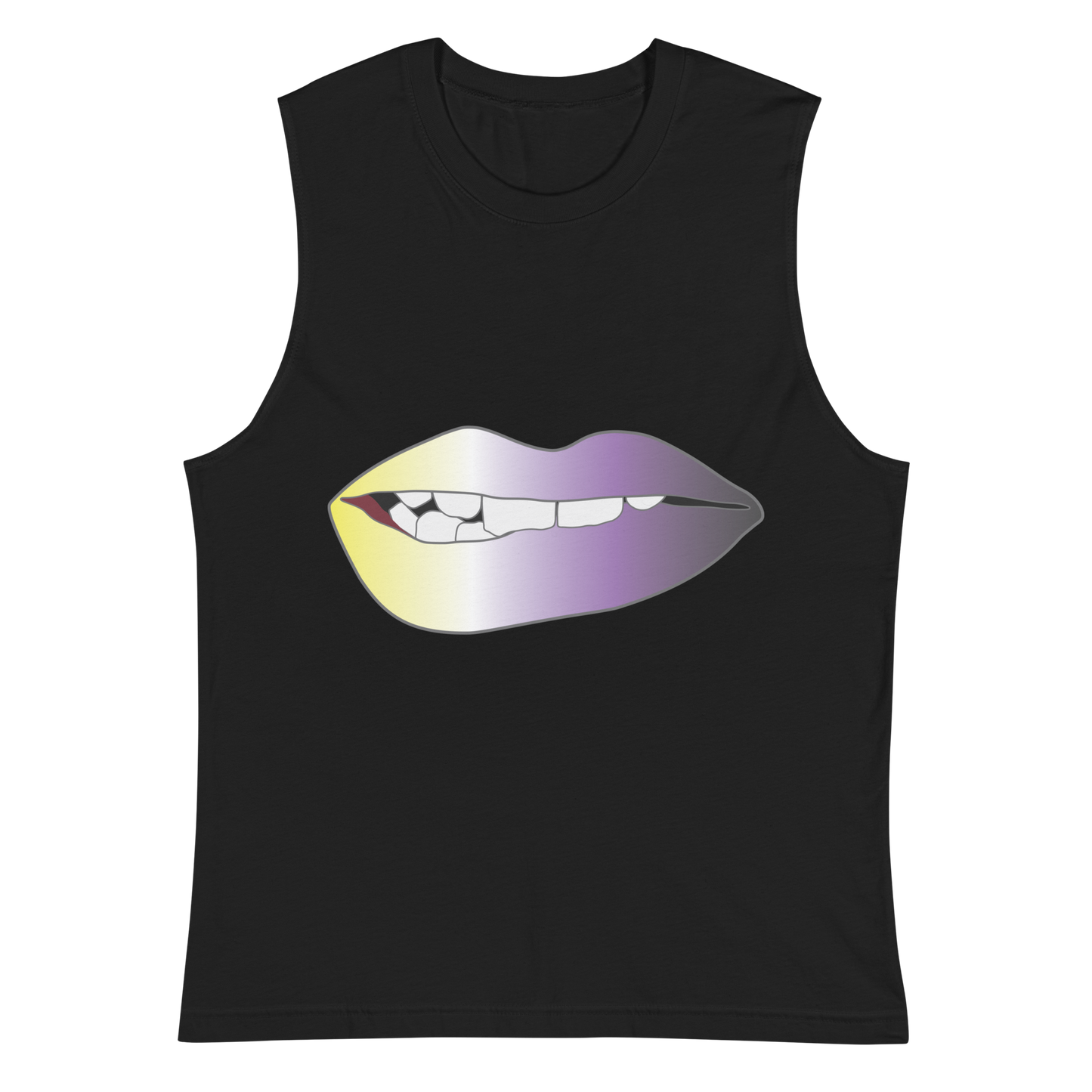 Biting Lips - Non-binary Pride - Gradient Unisex Muscle Shirt