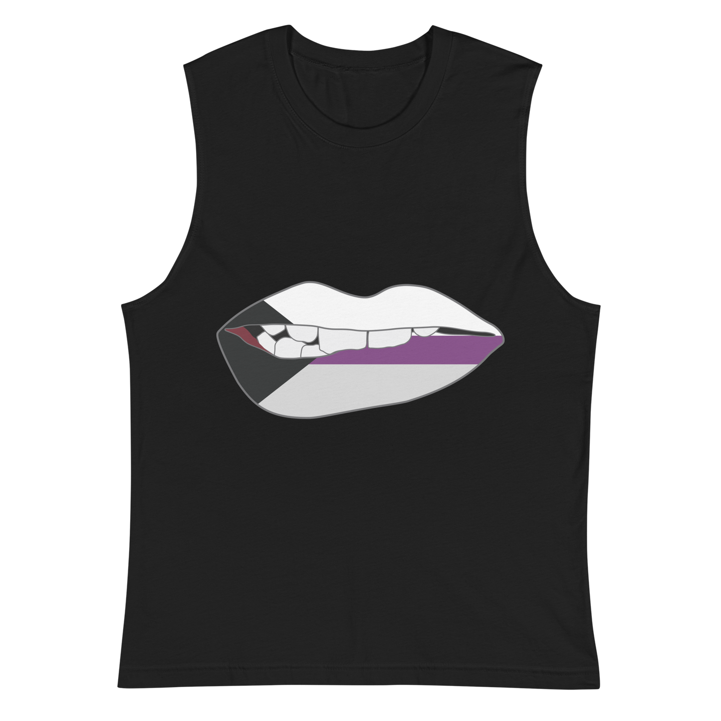 Biting Lips - Demisexual Flag Unisex Muscle Shirt