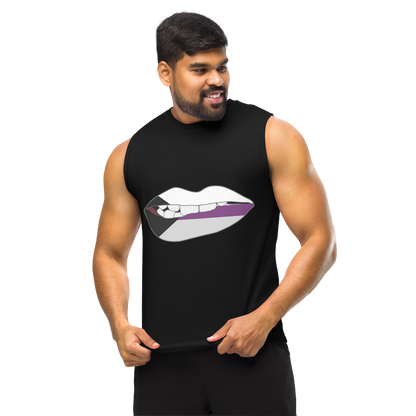 Biting Lips - Demisexual Flag Unisex Muscle Shirt