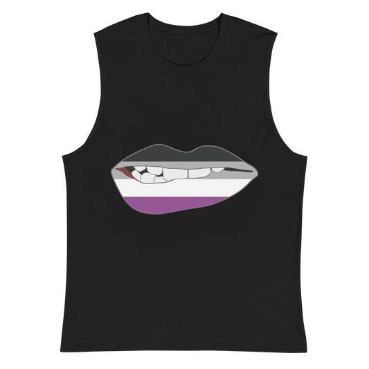 Biting Lips - Asexual Flag Unisex Muscle Shirt