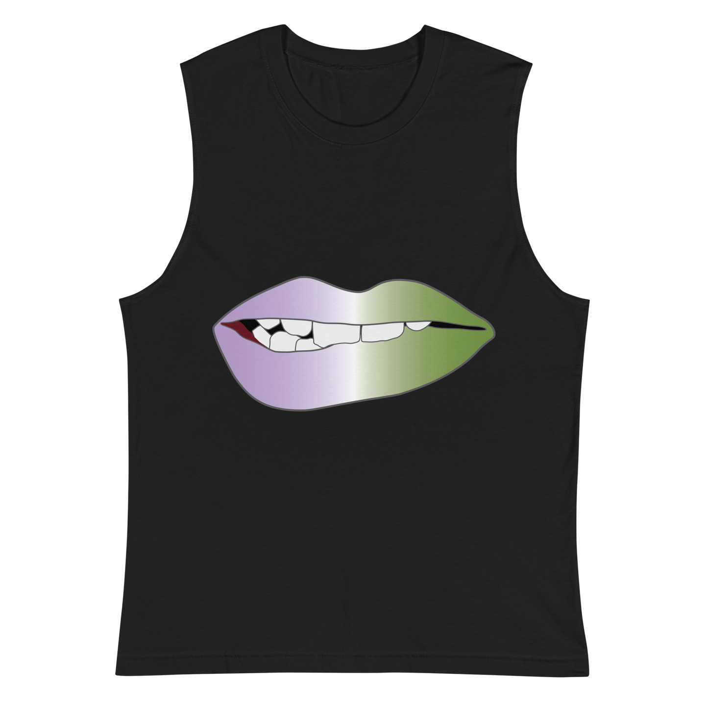 Biting Lips - Genderqueer Pride - Gradient Unisex Muscle Shirt