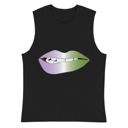 Biting Lips - Genderqueer Pride - Gradient Unisex Muscle Shirt