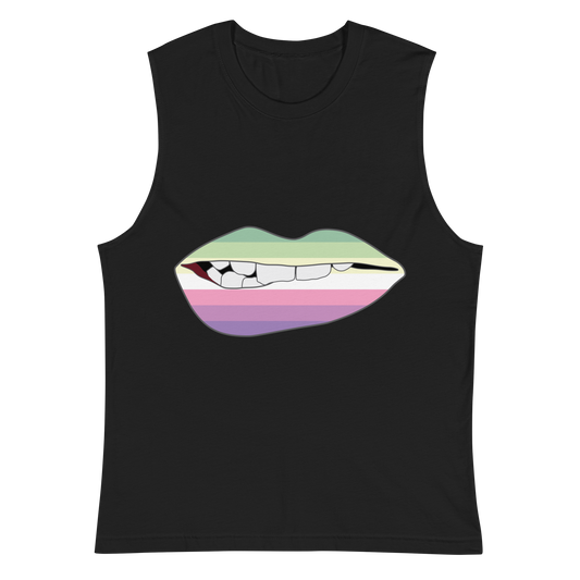 Biting Lips - Genderfae Flag Unisex Muscle Shirt