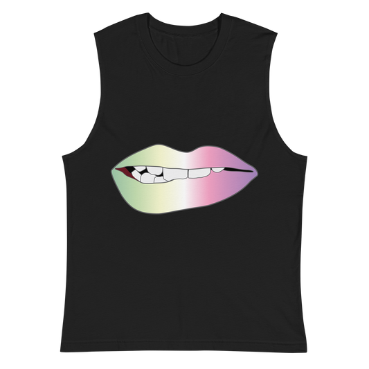 Biting Lips - Genderfae Pride - Gradient Unisex Muscle Shirt