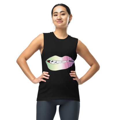 Biting Lips - Genderfae Pride - Gradient Unisex Muscle Shirt