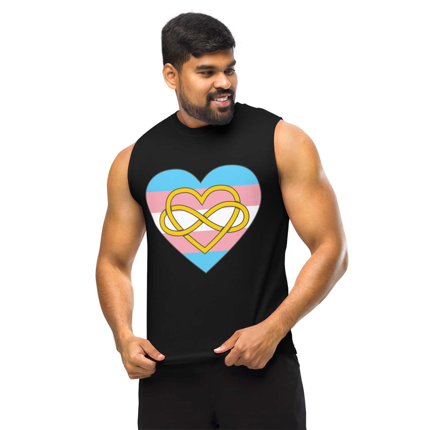 Polyamory Infinity Heart Trans Pride Unisex Muscle Shirt