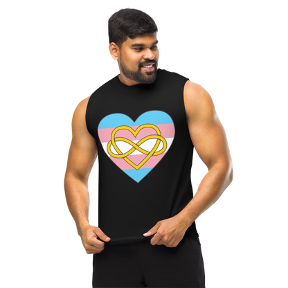 Polyamory Infinity Heart Trans Pride Unisex Muscle Shirt