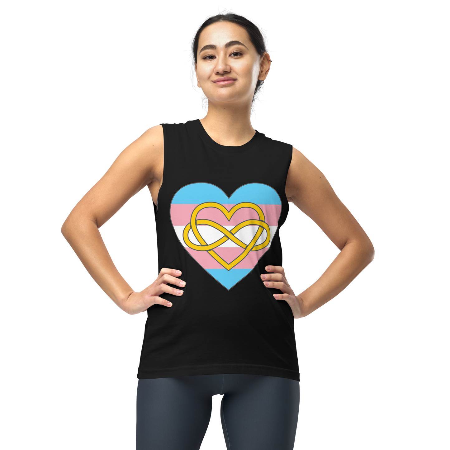 Polyamory Infinity Heart Trans Pride Unisex Muscle Shirt