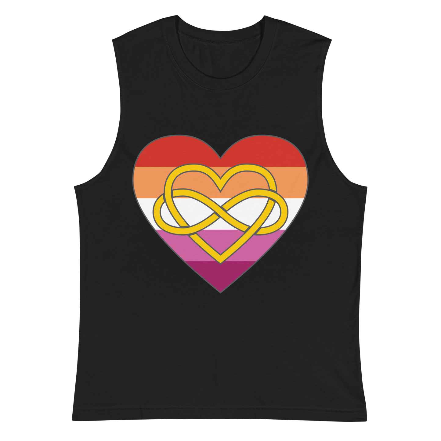 Polyamory Infinity Heart Lesbian Pride Unisex Muscle Shirt