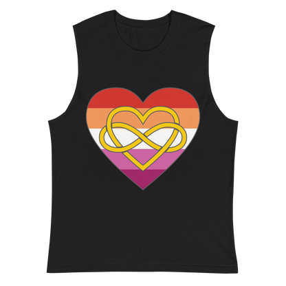 Polyamory Infinity Heart Lesbian Pride Unisex Muscle Shirt