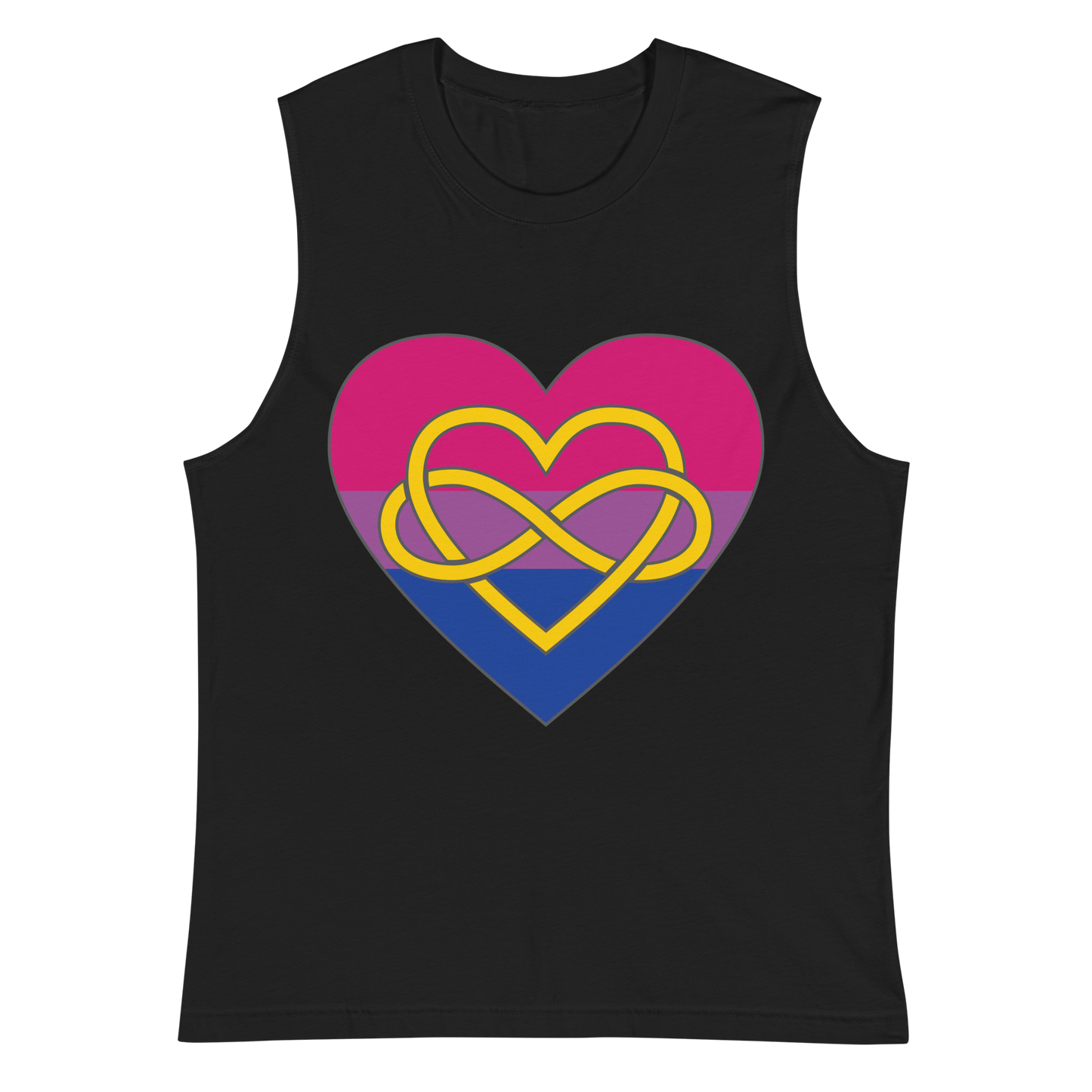 Polyamory Infinity Heart Bisexual Pride Unisex Muscle Shirt