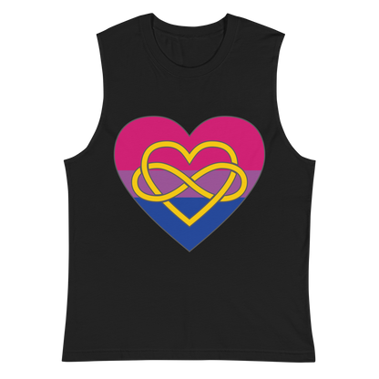 Polyamory Infinity Heart Bisexual Pride Unisex Muscle Shirt