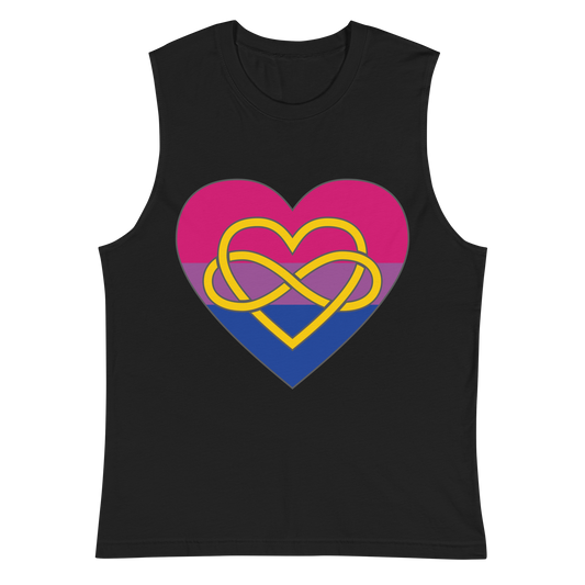 Polyamory Infinity Heart Bisexual Pride Unisex Muscle Shirt