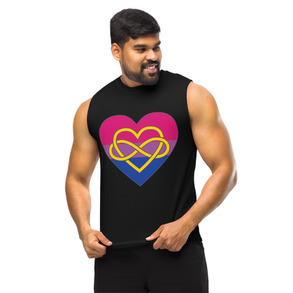 Polyamory Infinity Heart Bisexual Pride Unisex Muscle Shirt