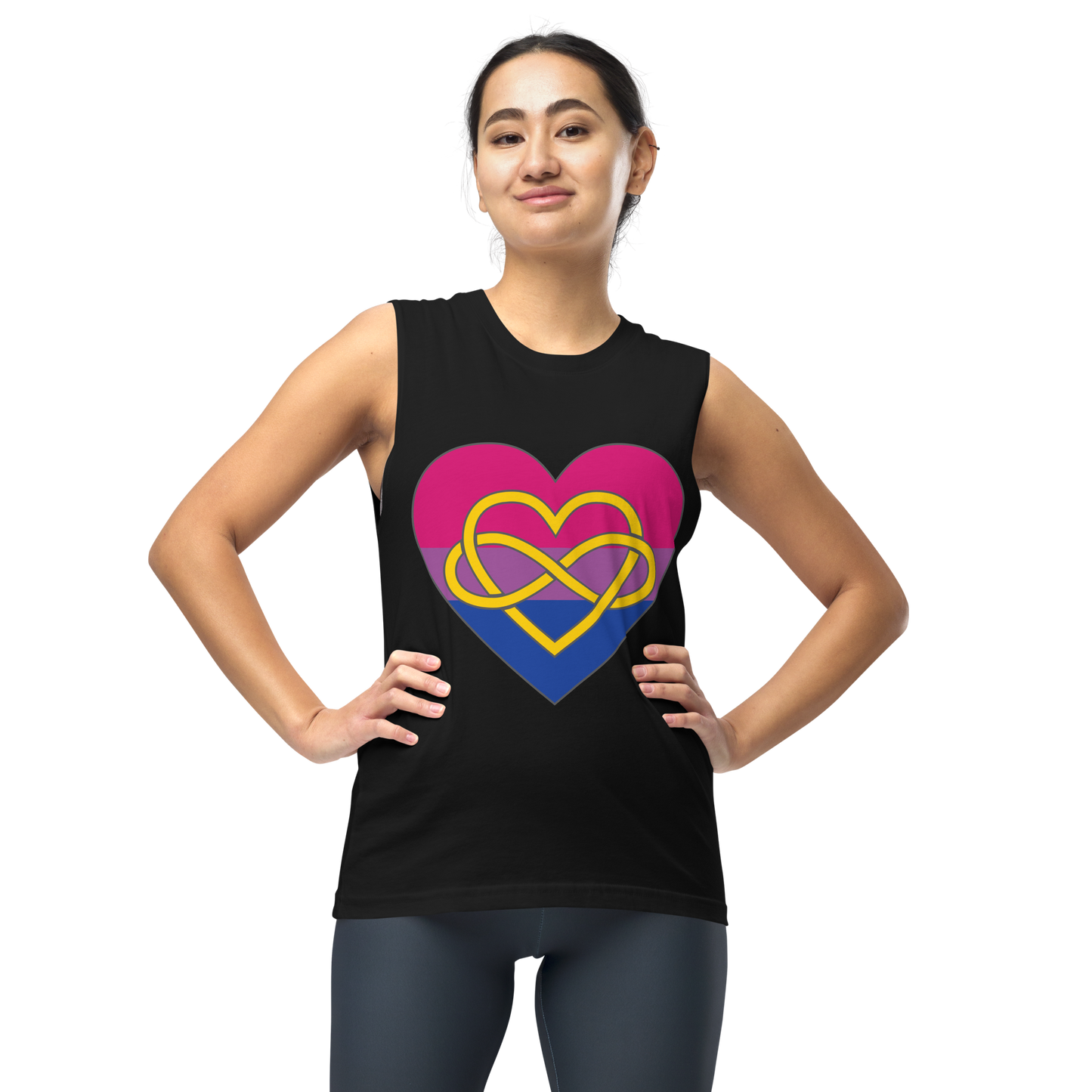 Polyamory Infinity Heart Bisexual Pride Unisex Muscle Shirt