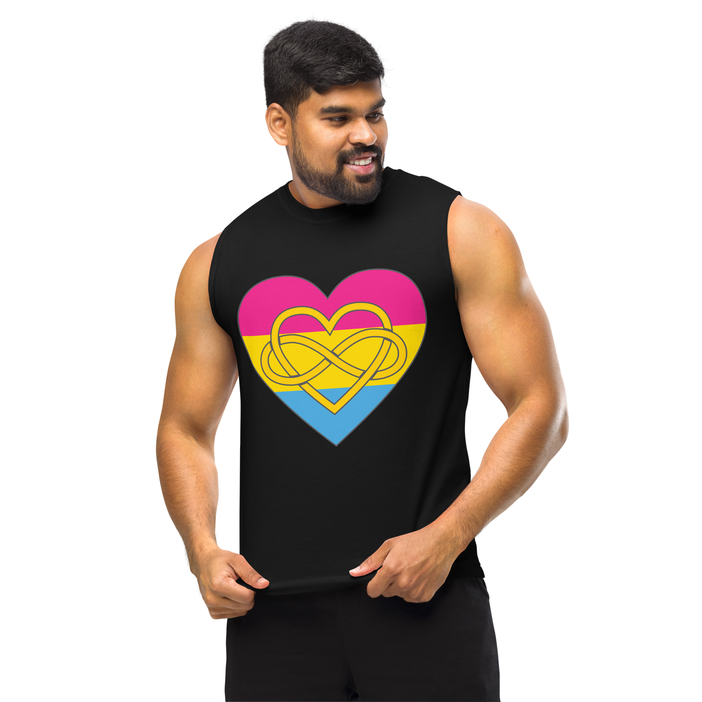 Polyamory Infinity Heart Pansexual Pride Unisex Muscle Shirt