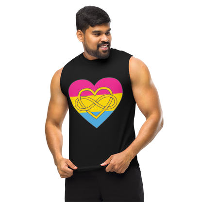 Polyamory Infinity Heart Pansexual Pride Unisex Muscle Shirt