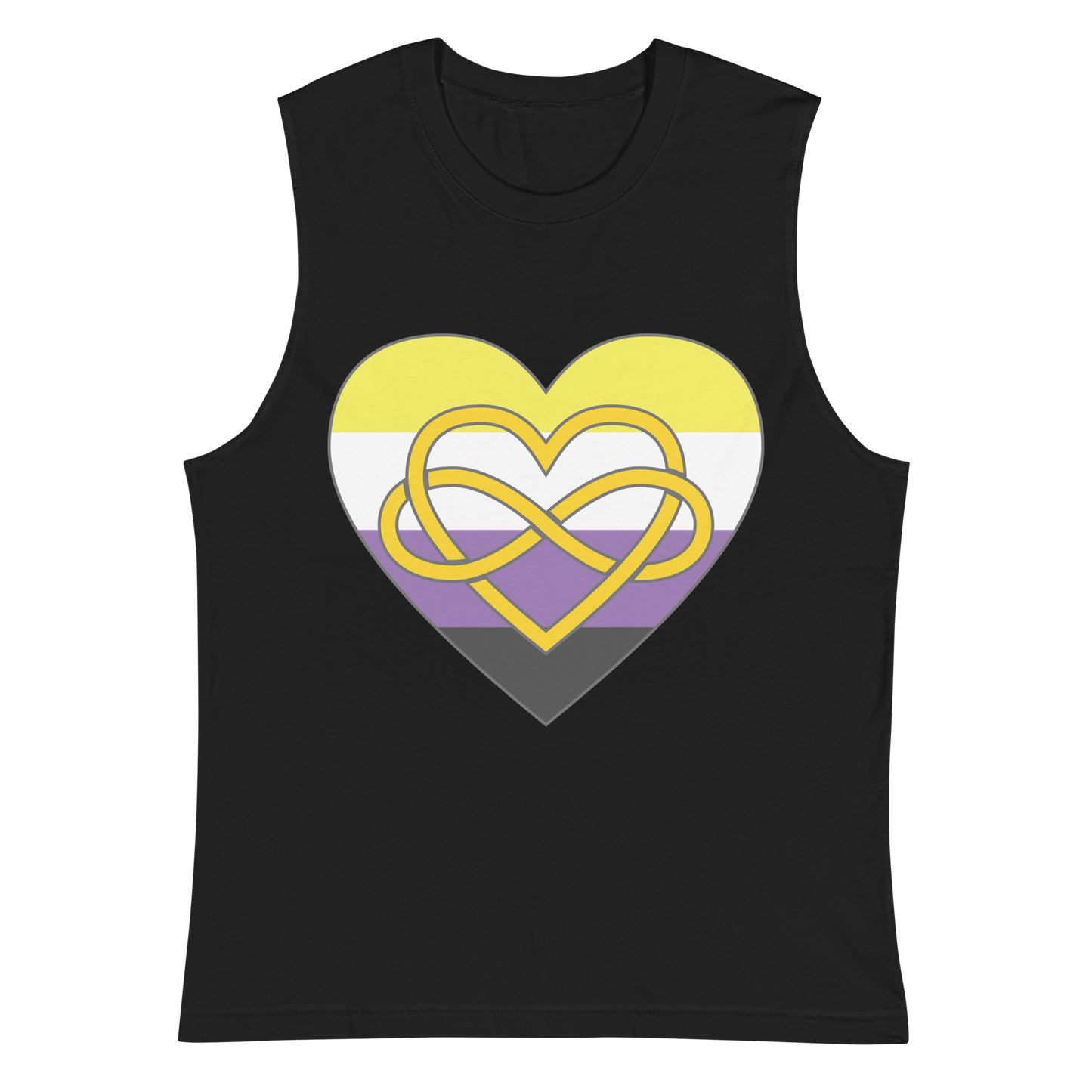 Polyamory Infinity Heart Non-binary Pride Unisex Muscle Shirt